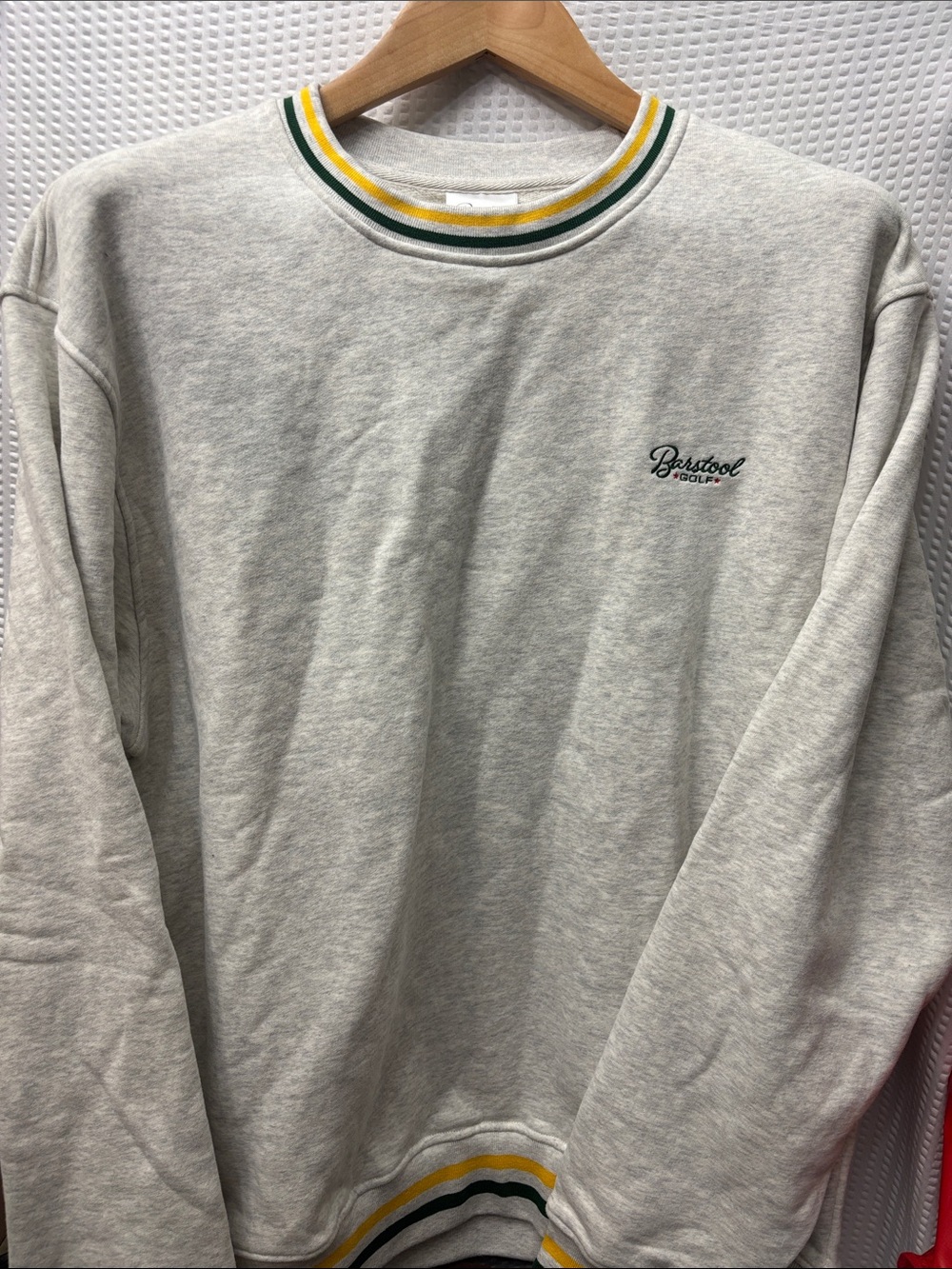 Men’s Barstool Golf heather grey crewneck sweatshirt
